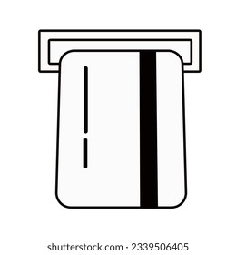 Geldautomat-Symbol im Einsteckplatz, um Geld von der Bank abzuheben. Konzeption des Finanzkonzepts.