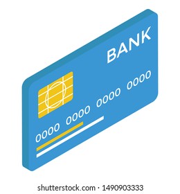 Atm card icon in isometric design 