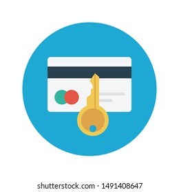 atm card key glyph flat vector icon