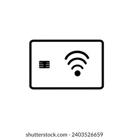 ATM card or NFC card. card icon for purchasing non-cash items