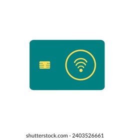 ATM card or NFC card. card icon for purchasing non-cash items