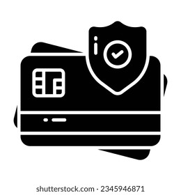 tarjeta atm con protección, icono de concepto de pago seguro, vector de seguridad de tarjeta de crédito