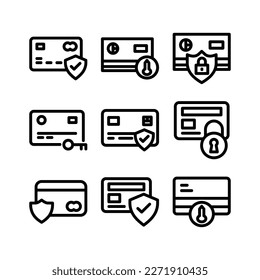 icono de seguridad de tarjeta atm o logotipo símbolo de signo aislado ilustración vectorial - iconos vectoriales de estilo negro de alta calidad