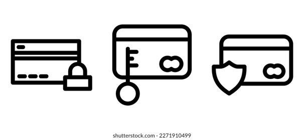 atm card security icon or logo isolated sign symbol vector illustration - high quality black style vector icons
