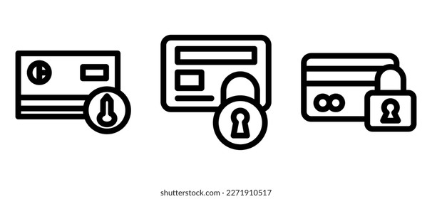 icono de seguridad de tarjeta atm o logotipo símbolo de signo aislado ilustración vectorial - iconos vectoriales de estilo negro de alta calidad