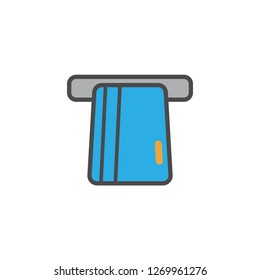 Atm card slot flat vector icon sign symbol