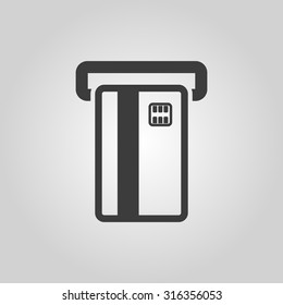 The atm card slot icon. Finance and payment, ecommerce, creditcard, banking symbol. Flat Vector illustration