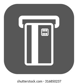 The atm card slot icon. Finance and payment, ecommerce, creditcard, banking symbol. Flat Vector illustration. Button