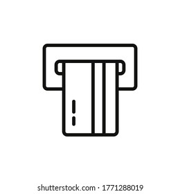 ATM card slot icon vector simple design