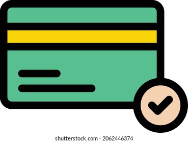 atm card vector colour line icon