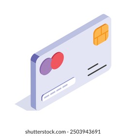 Atm card vector design in modern isometric style, card for online payments and cash withdrawal