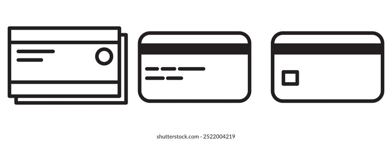 Diseño del Vector de la tarjeta del cajero automático en estilo moderno, tarjeta para el pago en línea y retiro del efectivo, Vector abstracto fijado en un fondo blanco