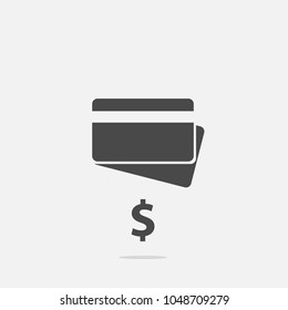 ATM card vector icon with dollar currency sign