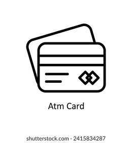 Ilustración de estilo de icono de contorno vectorial de tarjeta Atm. Archivo EPS 10