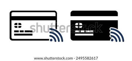 Atm card wireless. Illustration vector of debit card icon with wireless
