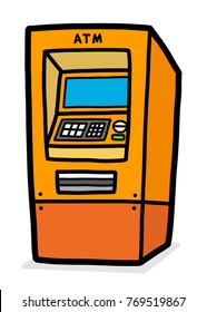 ATM / cartoon vector and illustration, hand drawn style, isolated on white background.
