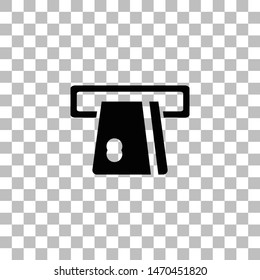 Atm cash. Black flat icon on a transparent background. Pictogram for your project