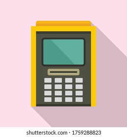 Atm cash debit icon. Flat illustration of atm cash debit vector icon for web design
