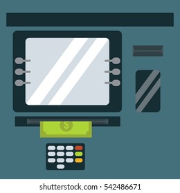ATM cash dispenser vector illustration.