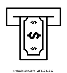 atm cash icon Black and white logo