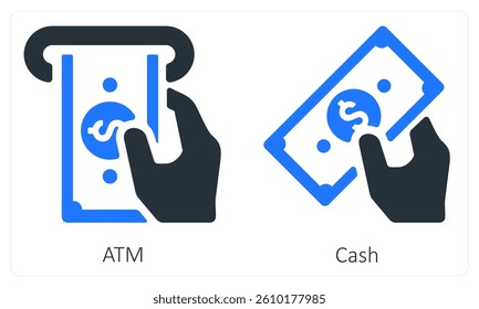 Atm and Cash icon concept