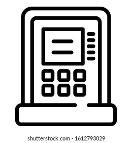 Atm cash icon. Outline atm cash vector icon for web design isolated on white background