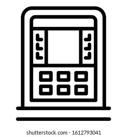 Atm cash icon. Outline atm cash vector icon for web design isolated on white background
