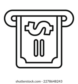 ATM Cash Icon Umrissvektor. Geldtransfer. Mobile Bank
