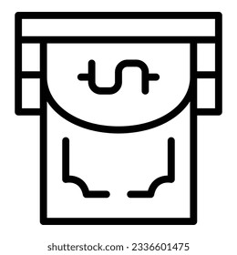 Atm cash icon outline vector. Money send. Mobile payment