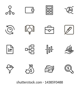 Atm cash icon set. Collection of high quality black outline logo for web site design and mobile apps. Vector illustration on a white background