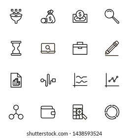 Atm cash icon set. Collection of high quality black outline logo for web site design and mobile apps. Vector illustration on a white background