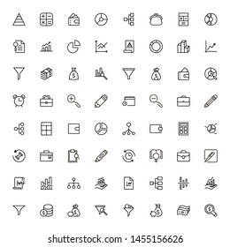Atm cash icon set. Collection of high quality black outline logo for web site design and mobile apps. Vector illustration on a white background