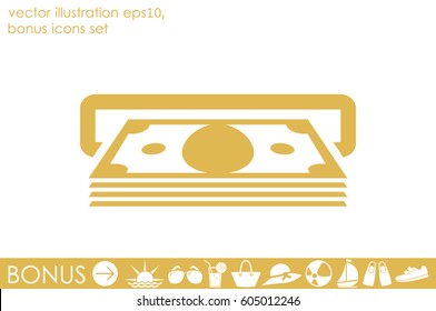 ATM and cash icon vector