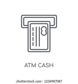 atm cash linear icon. Modern outline atm cash logo concept on white background from General collection. Suitable for use on web apps, mobile apps and print media.