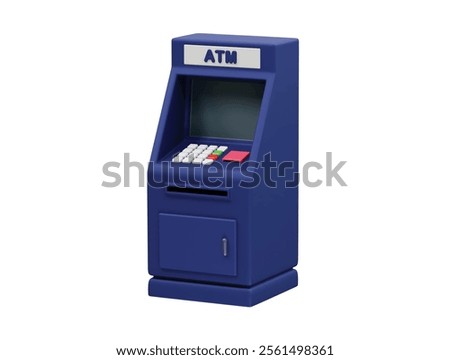 ATM cash Machine 3D Icon Illustration render
