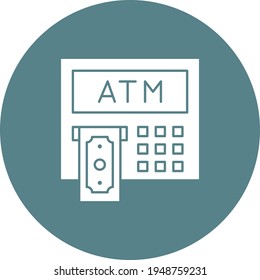 Atm, cash machine, money, withdraw icon vector image. Can also be used for shopping and ecommerce. Suitable for use on web apps, mobile apps and print media.