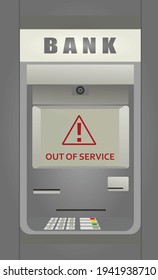 ATM cash machine out of service. vector