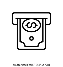 ATM and cash simple icon vector. Flat design.ai