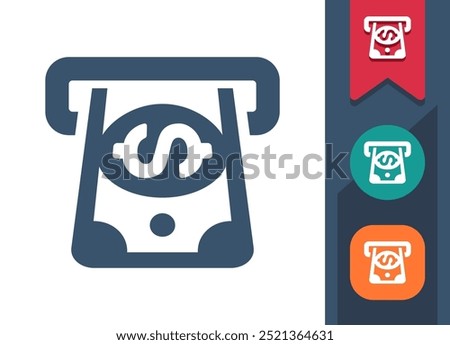 ATM, Cash Withdraw Icon. Professional, pixel perfect icon. EPS 10 format.