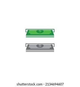 ATM, cash withdraw, money dollar. Vector icon illustration template