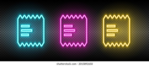 atm, cashbox neon Vektorsymbol. Illustration neonblau, gelb, rot Symbol Set.