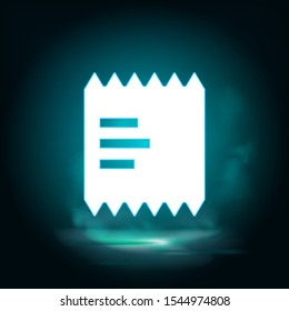 Atm, cashbox vector icon. Lighting blue smoke neon icon.
