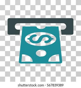 ATM Cashout icon. Vector illustration style is flat iconic bicolor symbol, soft blue colors, transparent background. Designed for web and software interfaces.