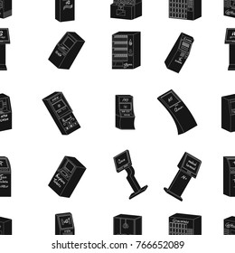 ATM, coffee machine, information apparatus and other types of terminals. Terminals set collection icons in black style isometric vector symbol stock illustration web.