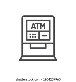 ATM color line icon. Isolated vector element. Outline pictogram for web page, mobile app, promo