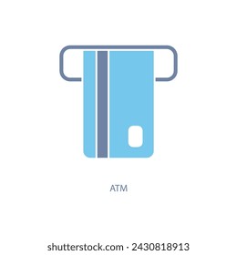 atm concept line icon. Simple element illustration. atm concept outline symbol design.
