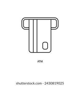 atm concept line icon. Simple element illustration. atm concept outline symbol design.