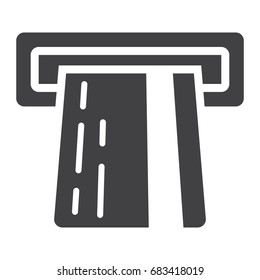 ATM credit card glyph icon, business and finance, cash sign vector graphics, a solid pattern on a white background, eps 10.
