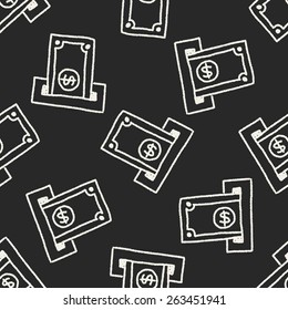 ATM doodle drawing seamless pattern background