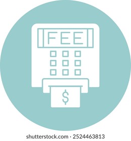 Atm Fees Glyph Circle Vector Icon Design